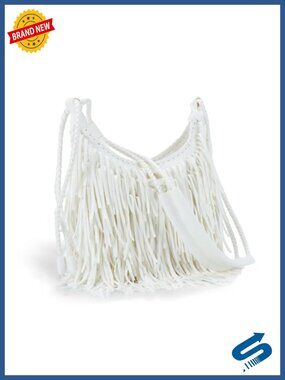 Vintage Fringe Hobo Bag Vegan Faux Suede Leather Tassel Crossbody Purse